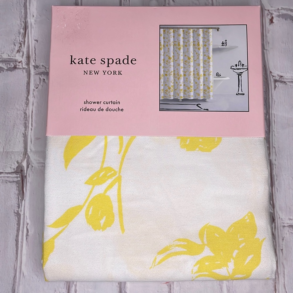 Kate Spade Bicolor Wispy Floral Shower Curtain